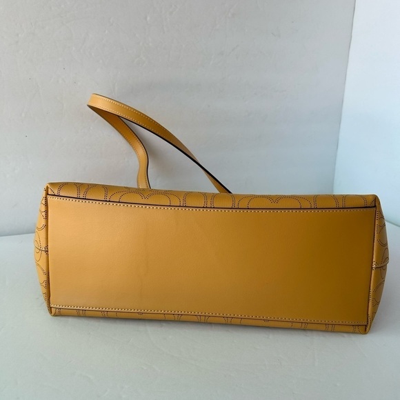 Coach Large NWT Tote Yellow Lazer Embossed Signature Leather - Picture 9 of 12